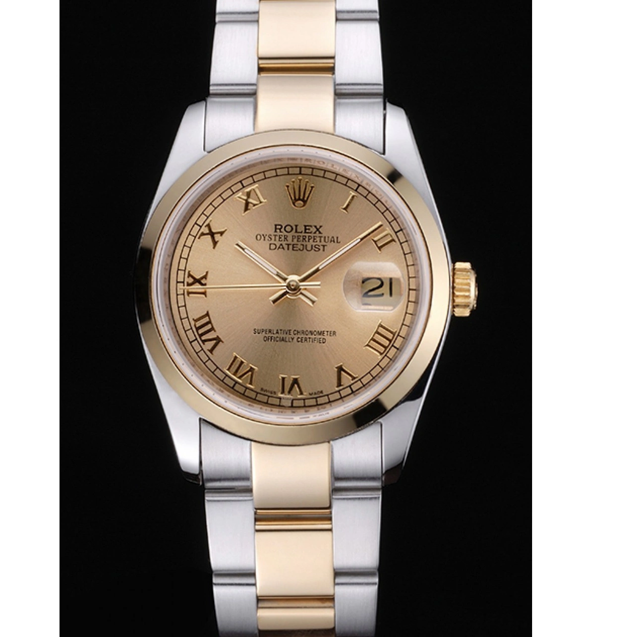 Aaa replica Stainless Gold 622265 Gold Dial Datejust Rolex And Case Steel 1026